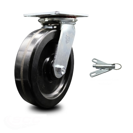 Service Caster 8 Inch Heavy Duty Phenolic Caster with Ball Bearing and Swivel Lock SCC SCC-35S820-PHB-BSL